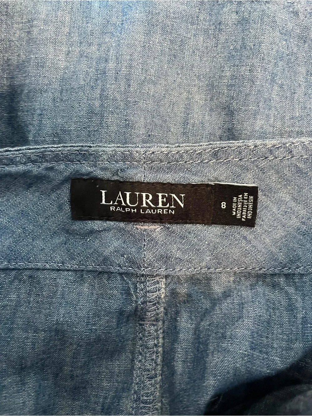 NWT Lauren Ralph Lauren Chambray Paperbag Shorts Size 8